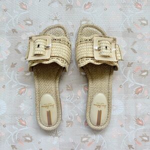 Sam Edelman Bambi Raffia Buckle Slide Sandal